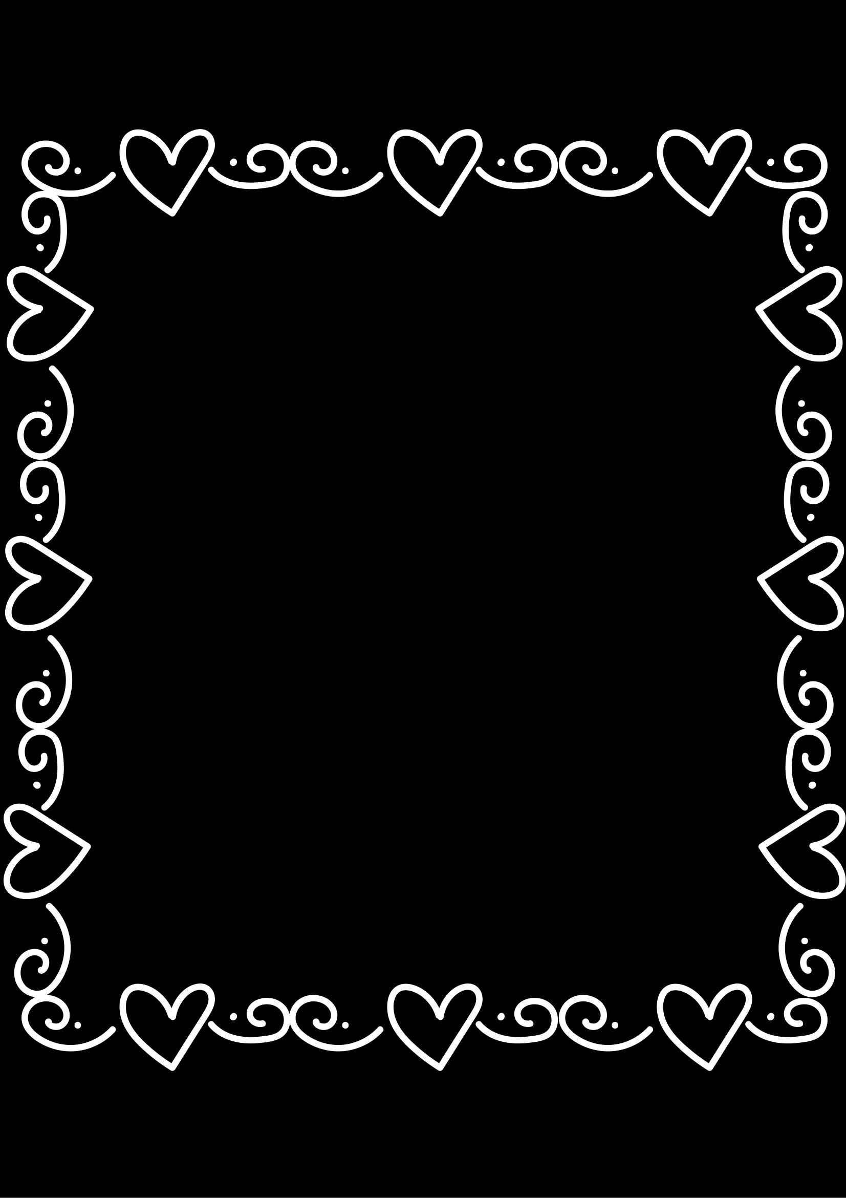 hoja negra corazones para imprimir 1